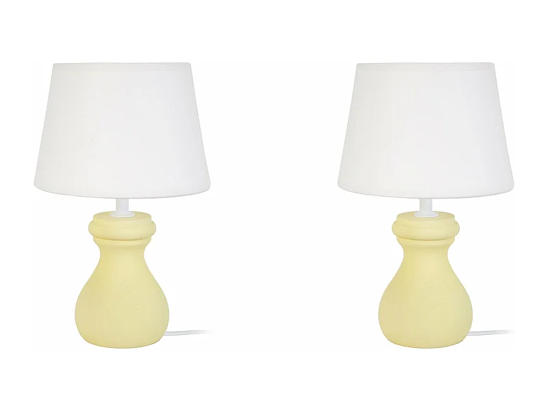 Abajur TOSEL MANON N LT2 tecido coluna cinza D22 x  H50  cm