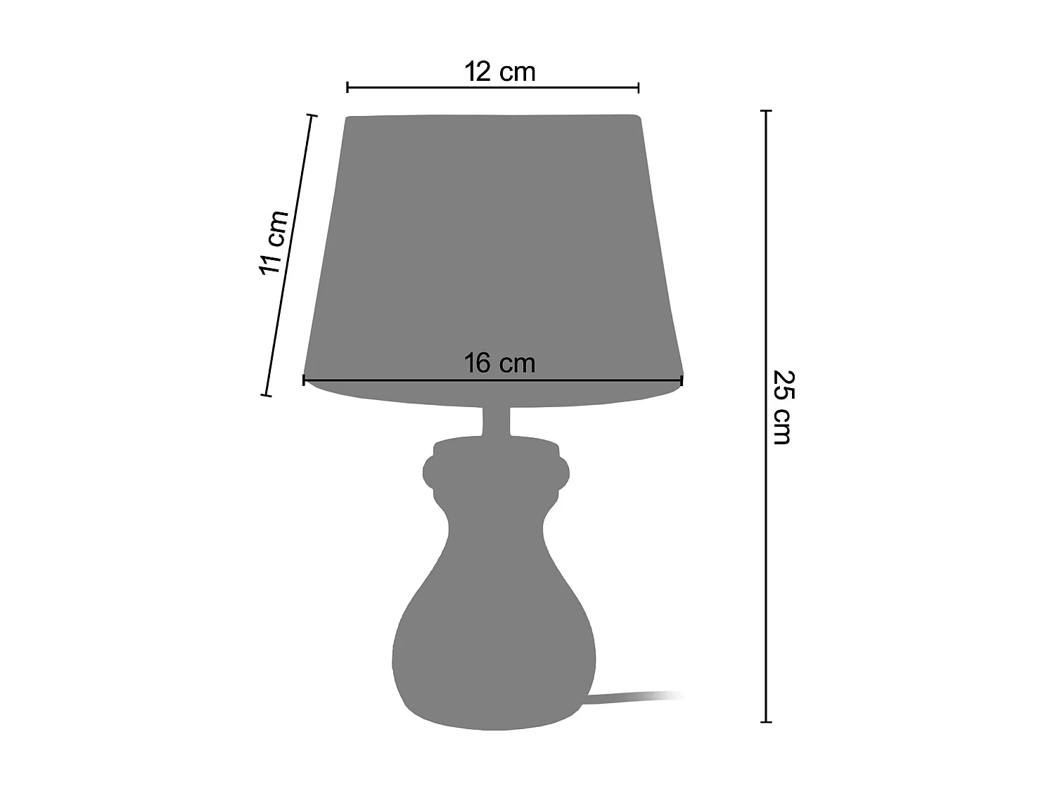 Abajur TOSEL MANON N LT2 tecido coluna cinza D22 x  H50  cm