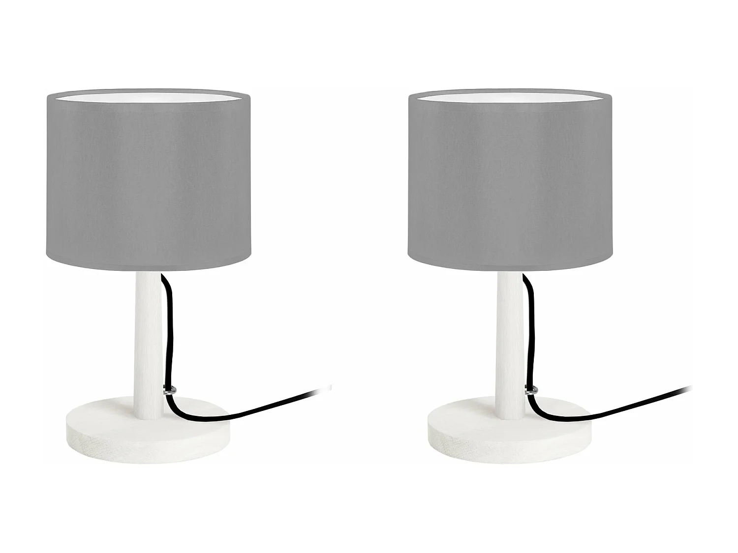 Abajur TOSEL BOIS CONE LT2 lâmpada decorativa cônico preto D11 x  H18,5  cm