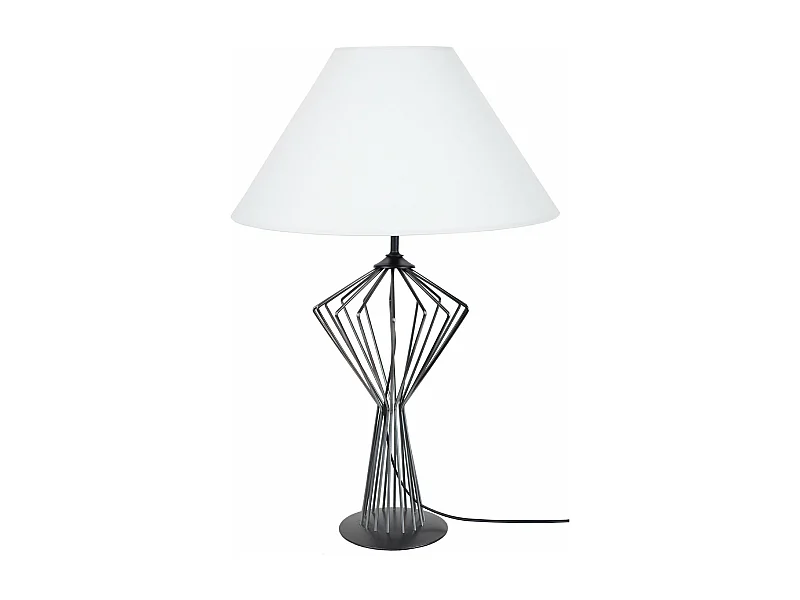 Lampe de salon filaire métal  anthracite,blanc 68 cm.