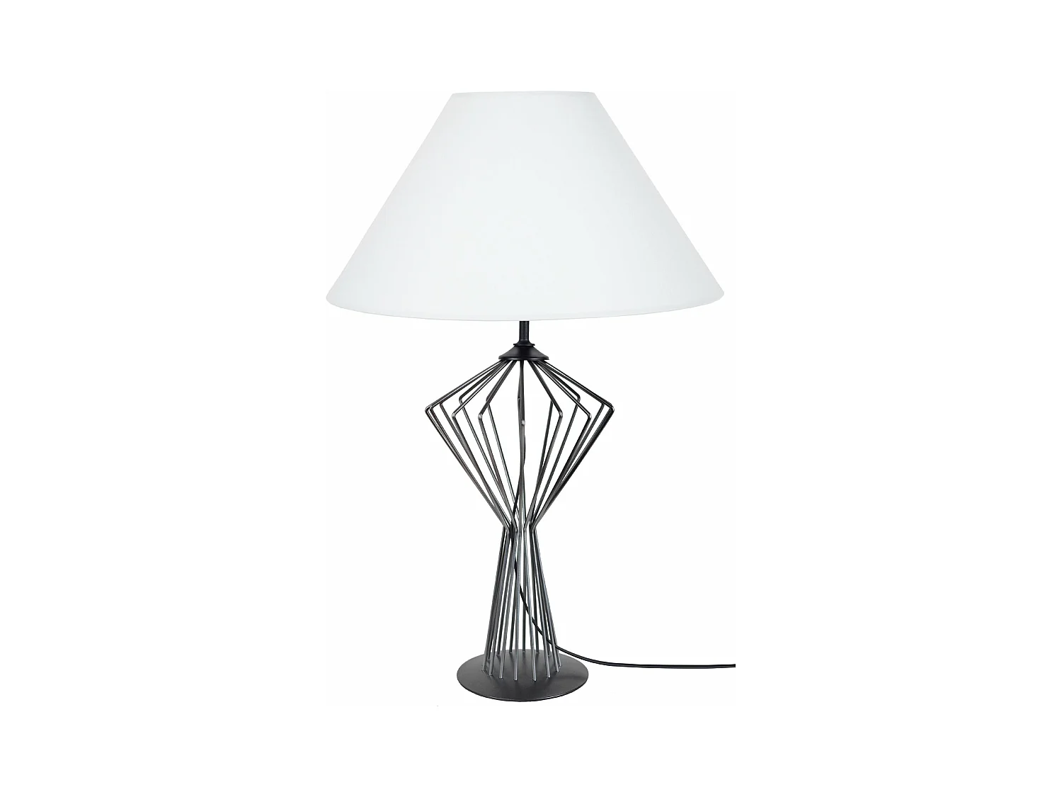 Lampe de salon filaire métal  anthracite,blanc 68 cm.