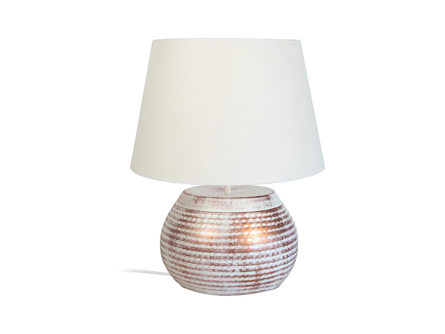 Lampe de Salon TOSEL ,métal,Blanc   ,H47xD40xP40cm