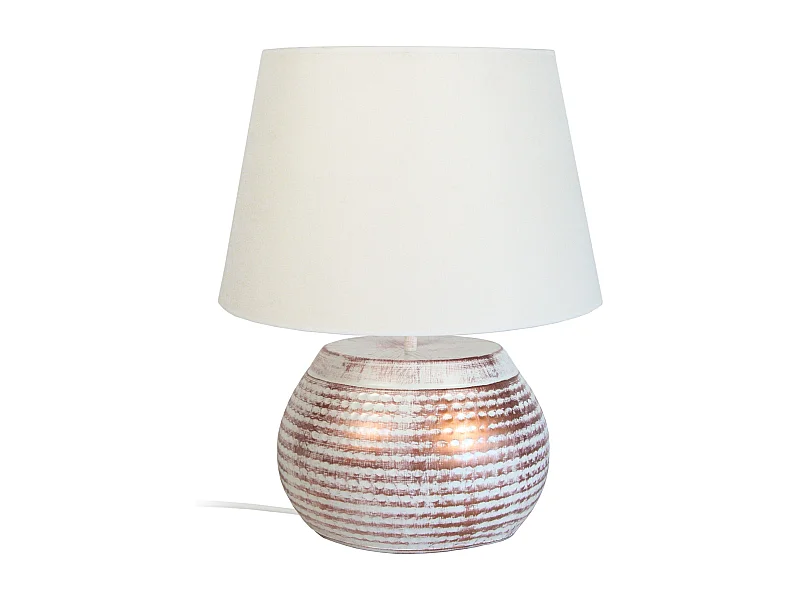 Lampe de Salon TOSEL ,métal,Blanc   ,H47xD40xP40cm