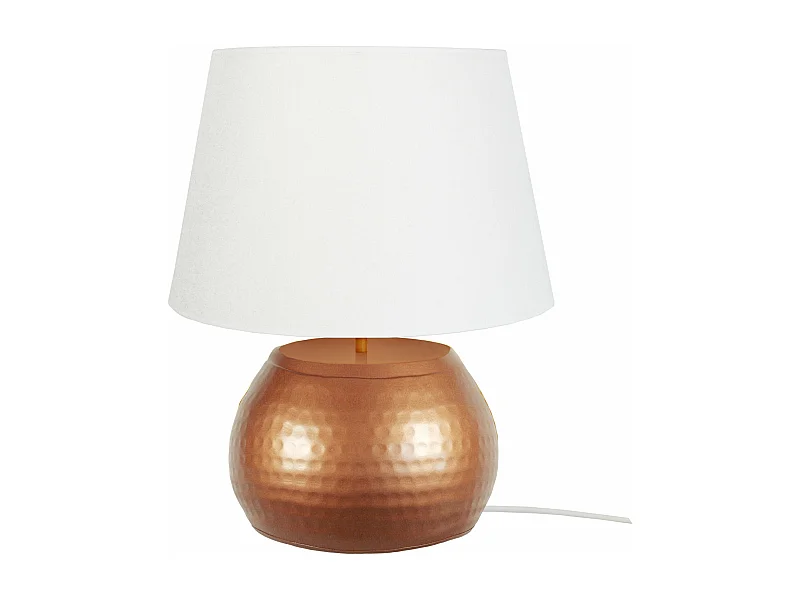 Lampe de salon globe, métal  cuivre 47 cm.