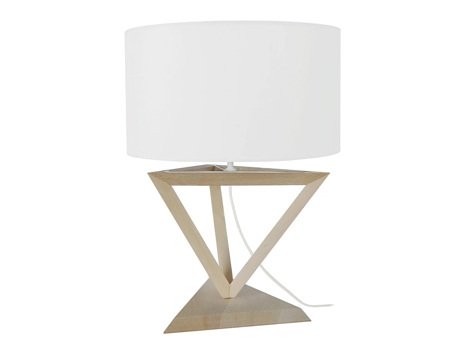 Abajur TOSEL BOIS CONE lâmpada decorativa cônico cinza D11 x  H18,5  cm