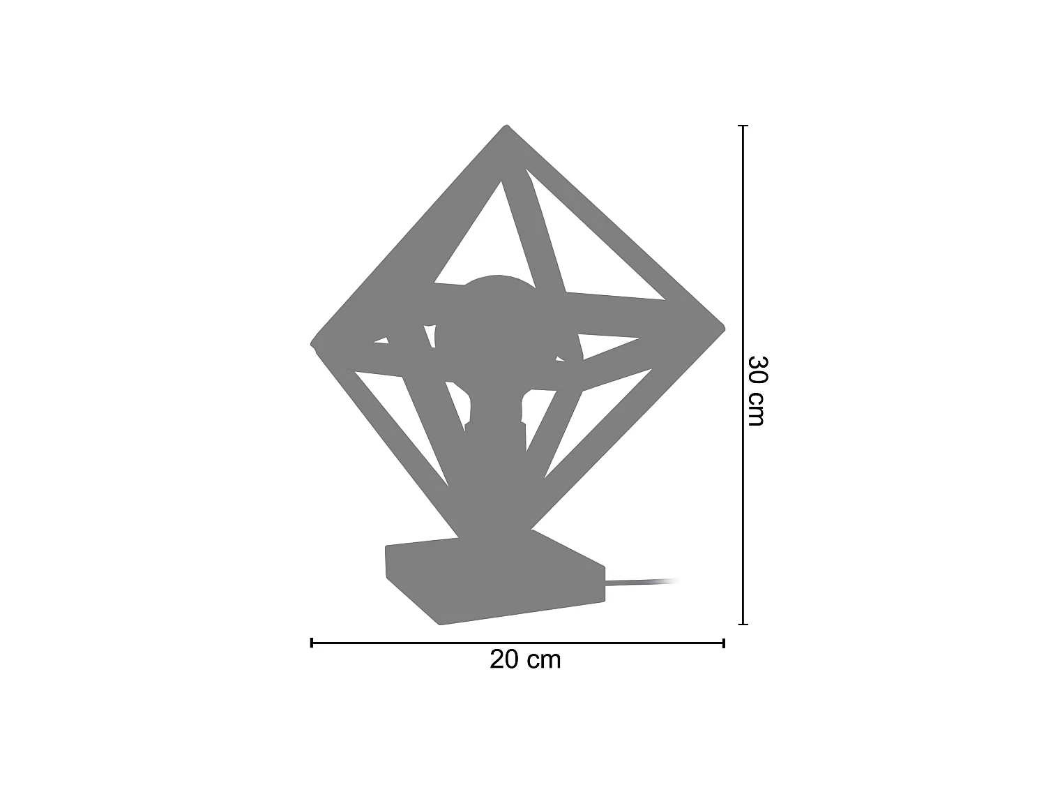 TÉTRAÈDRE 1T - Lampe a poser géométrique bois blanc et noir