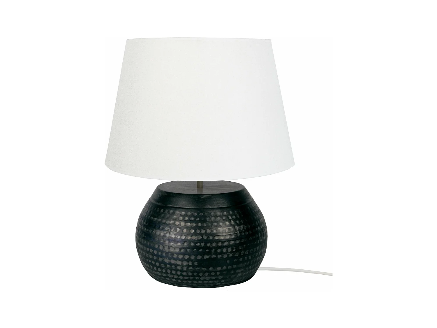 Lampe de salon globe métal  noir 47 cm.