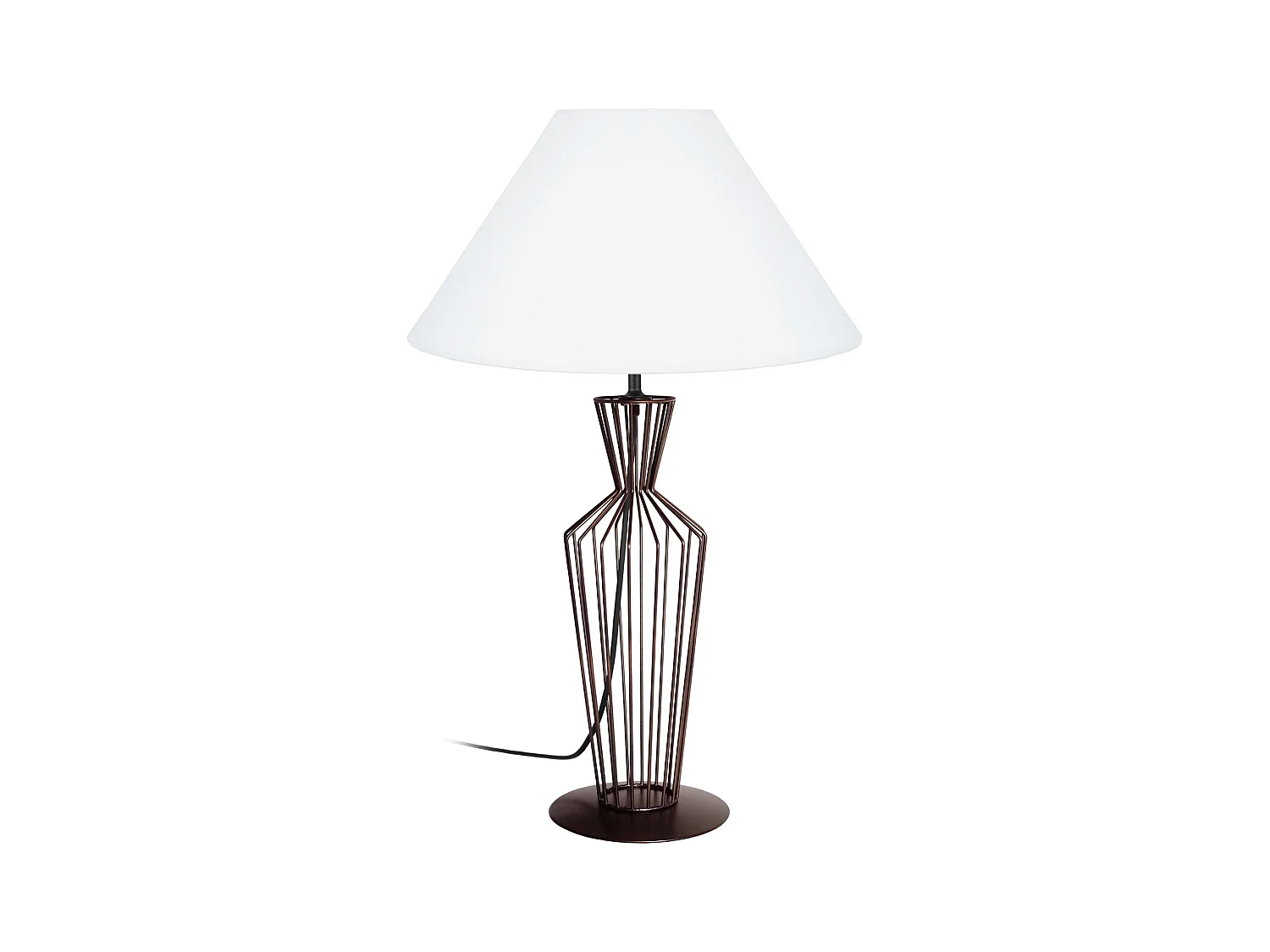 Lampe de salon filaire métal  bronze,blanc 64 cm.