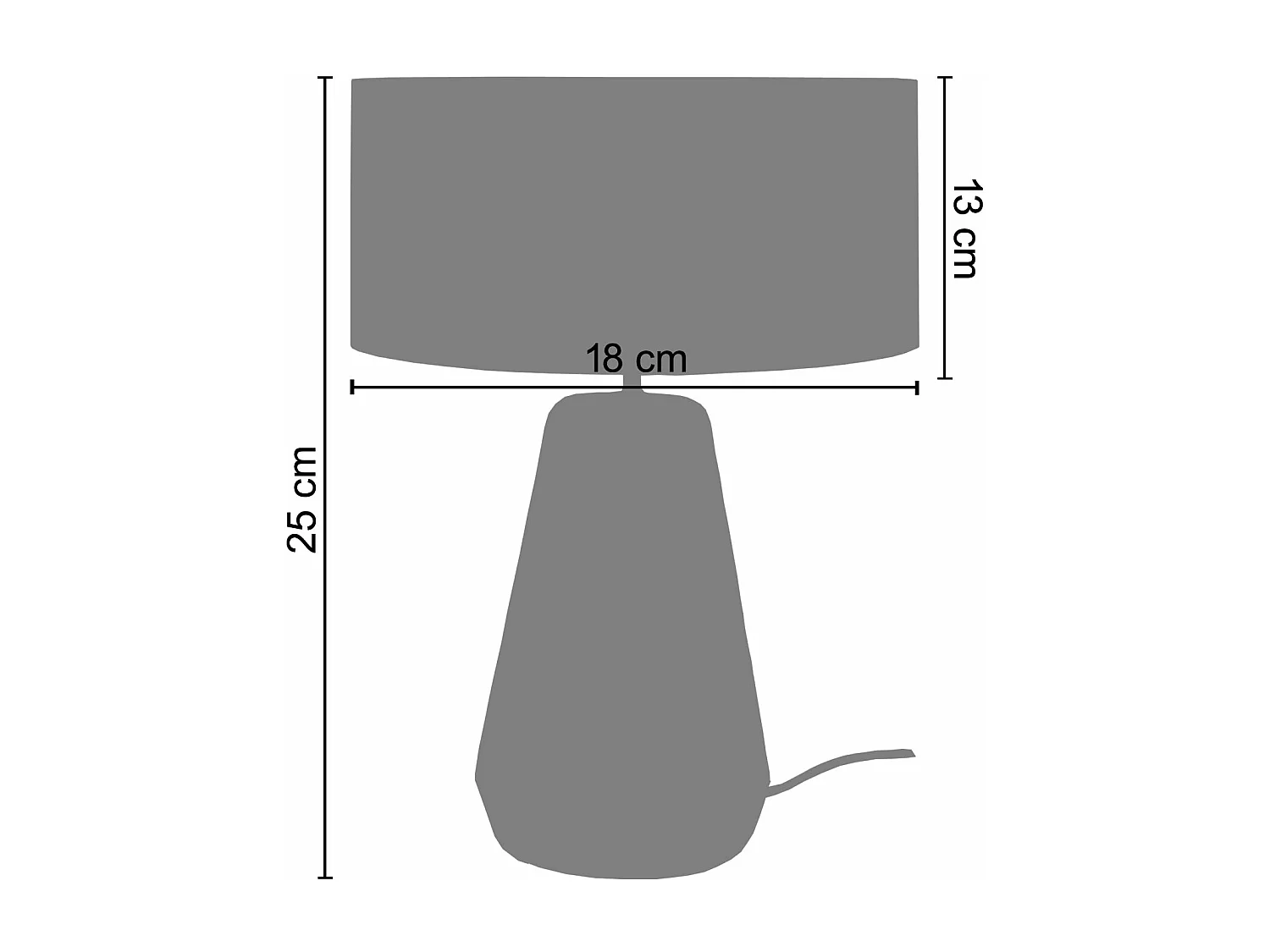 Abajur TOSEL PACENTRO B metal com fio preto D30 x  H30  cm