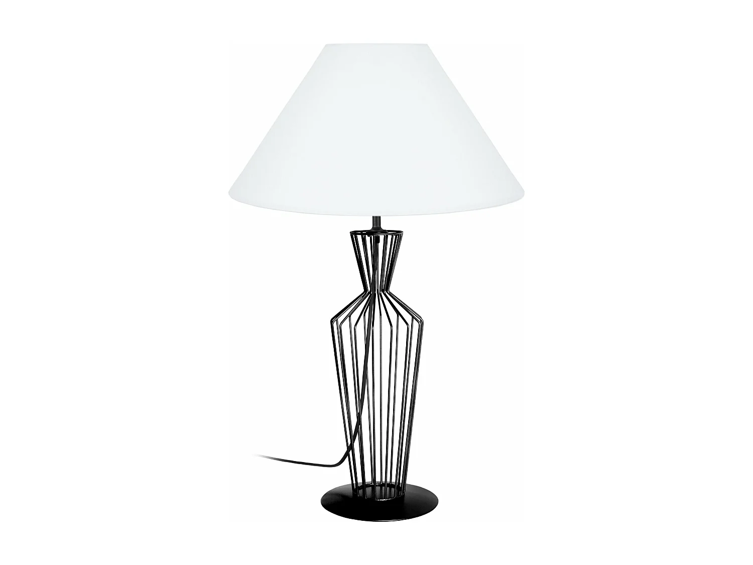 Candeeiro de mesa TOSEL TACKS tecido certo cru D22 x  H10  cm