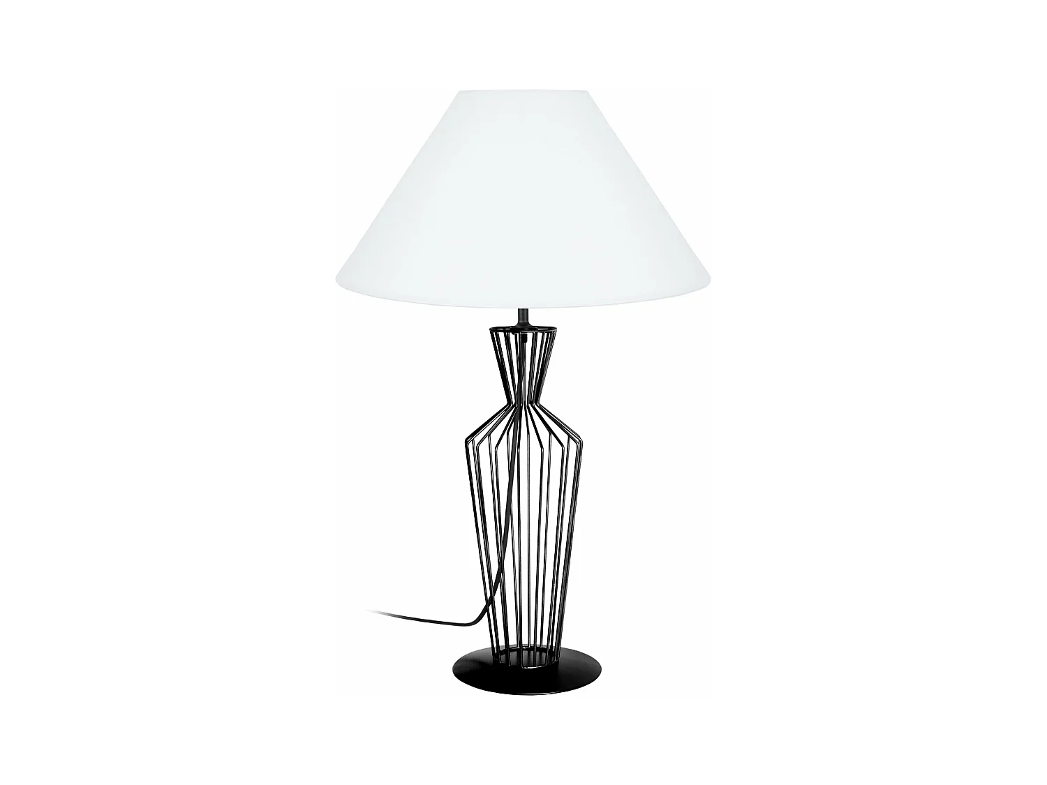 Lampe de salon filaire métal  noir,blanc 64 cm.