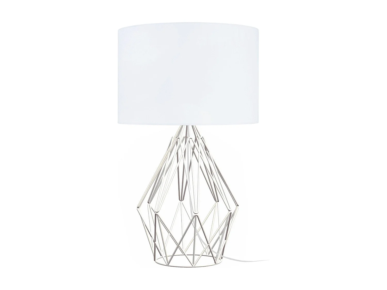 Lampe a Poser TOSEL ,métal,Blanc   , H 41xD25xP25cm