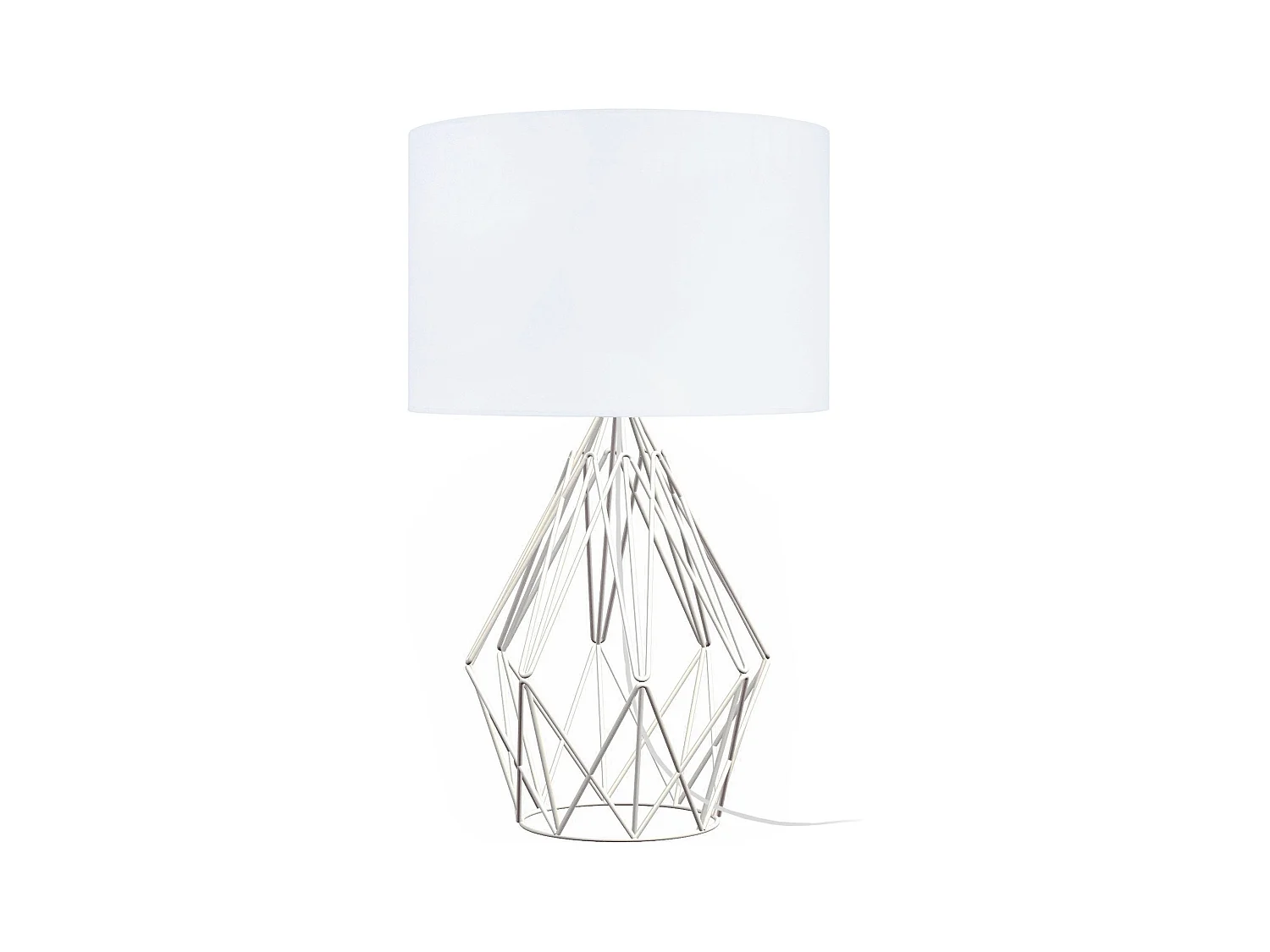 Lampe a Poser TOSEL ,métal,Blanc   , H 41xD25xP25cm