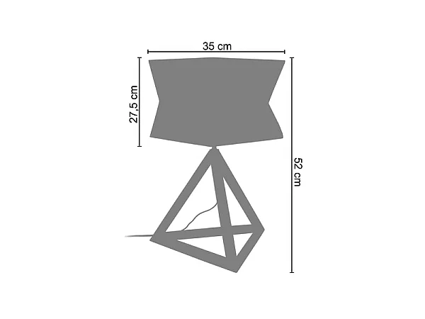 Abajur TOSEL BOIS CONE lâmpada decorativa cônico escuro D11 x  H18,5  cm