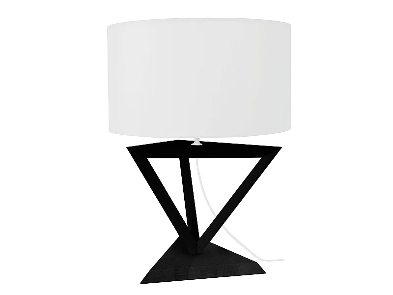 TÉTRAÈDRE 2A - Lampe a poser géométrique bois noir et blanc