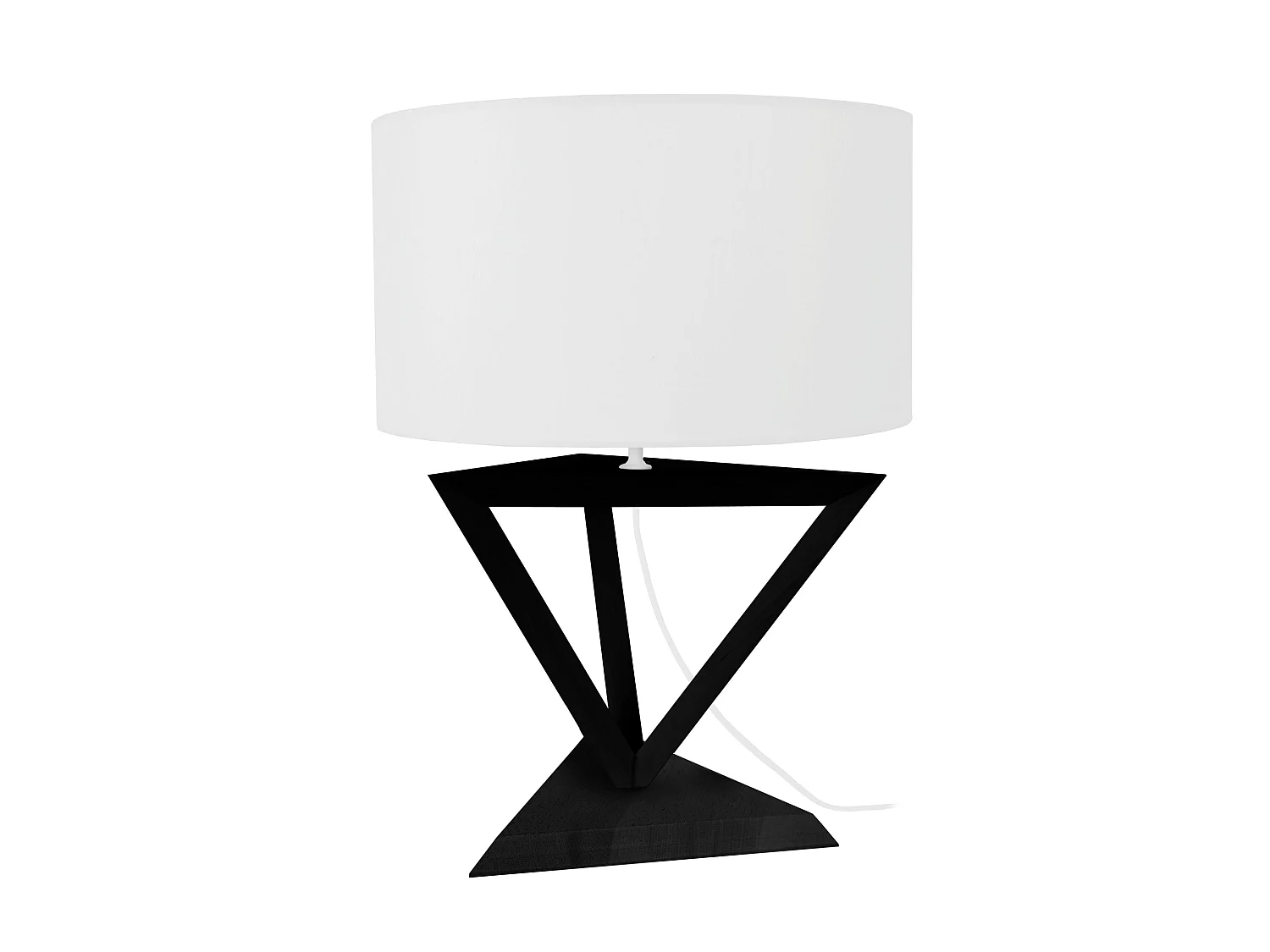 TÉTRAÈDRE 2A - Lampe a poser géométrique bois noir et blanc