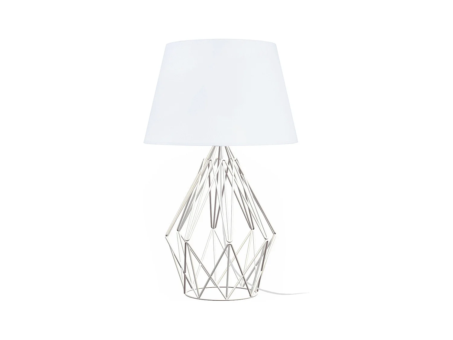 Lampe a Poser TOSEL ,métal,Blanc ,H40xD25xP25cm