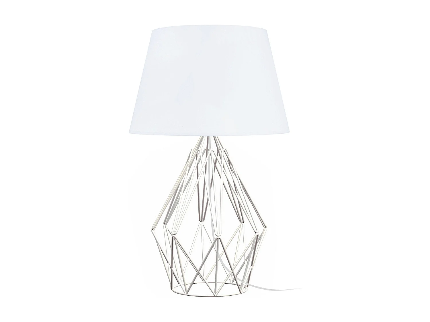 Lámpara de Mesa  TOSEL ,metal,Blanco,A40xD25xP25cm