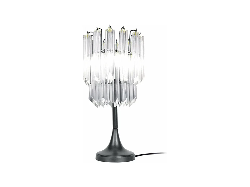 Lampe a poser colonne verre  anthracite 49 cm.