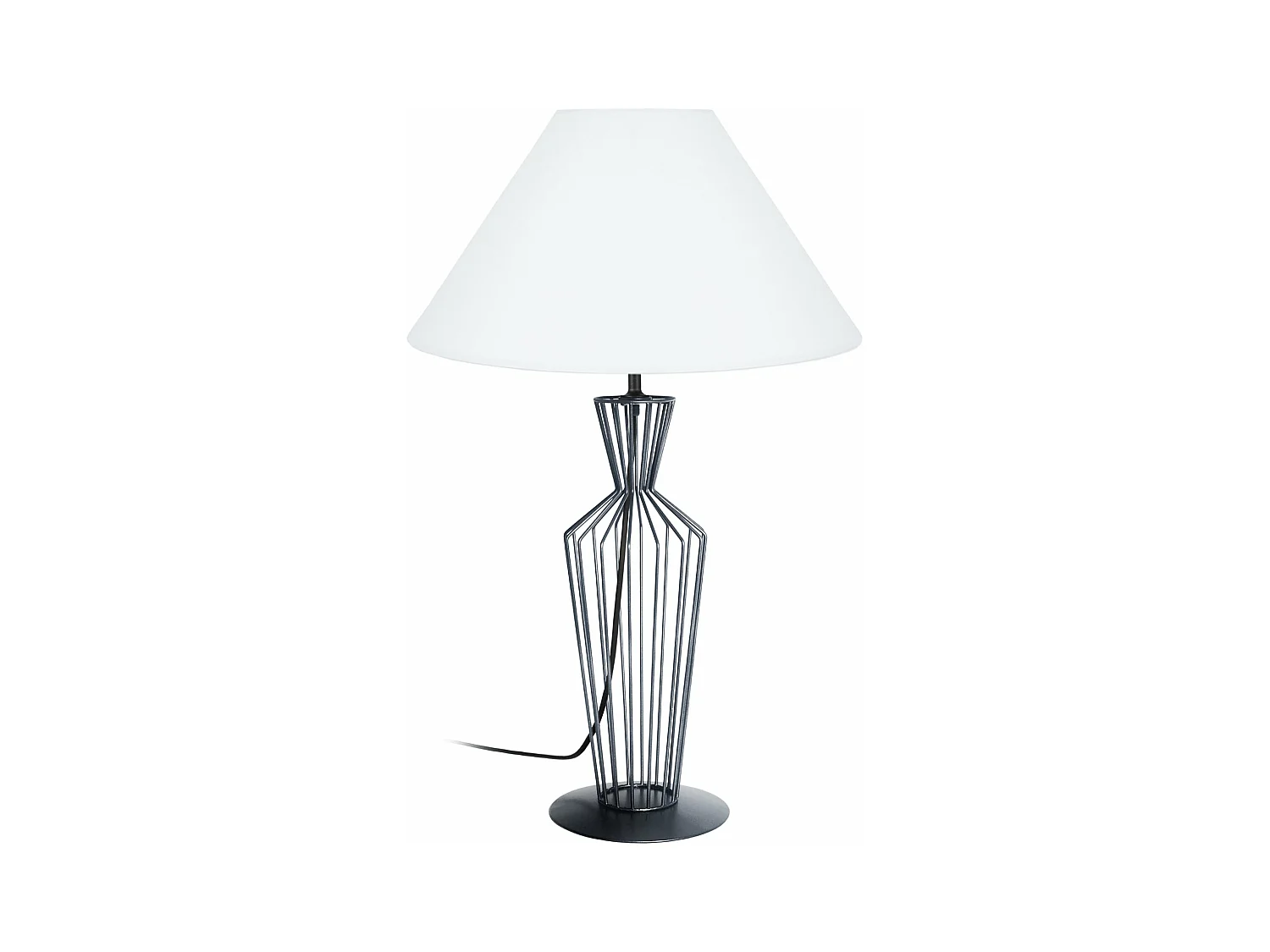 Lampe de salon filaire métal  anthracite,blanc 64 cm.