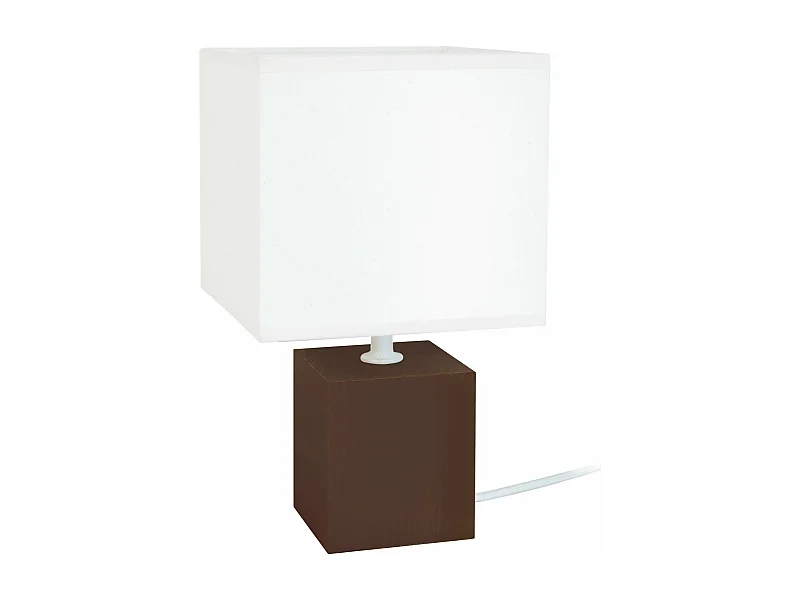 Lampe de chevet carré bois  wangué 30 cm.