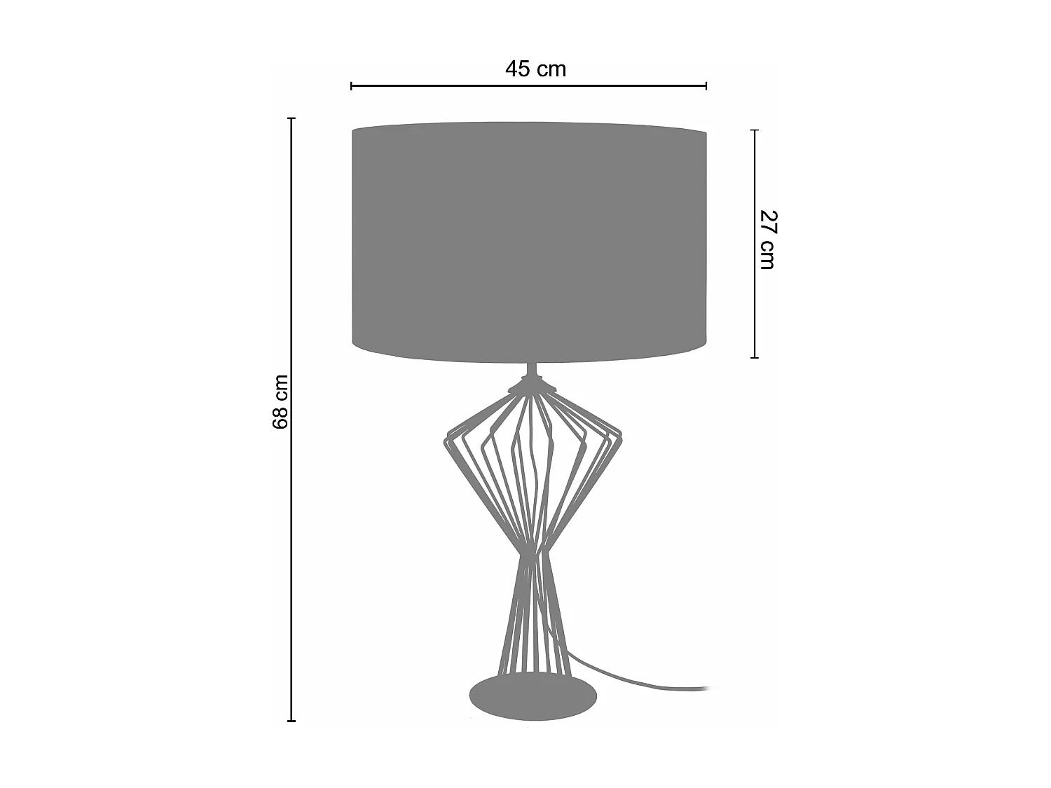Candeeiro de mesa TOSEL OLYMPIA metal lanterna branco D15 x  H35  cm