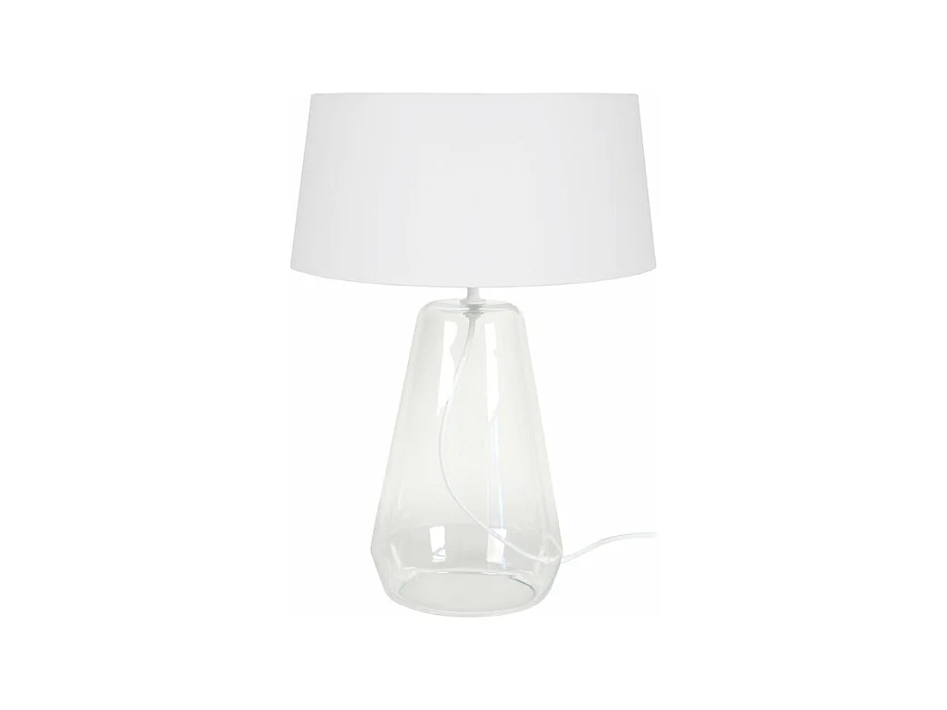 Lampe de chevet conique verre, écru  25 cm.
