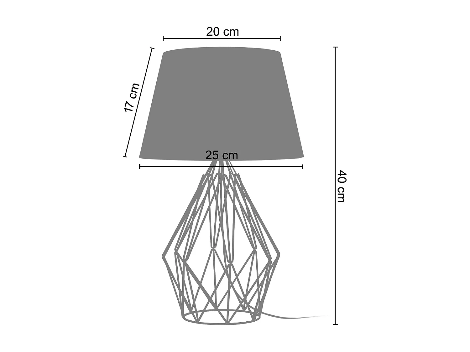Lampe a Poser TOSEL ,métal,Aluminium,H40xD25xP25cm