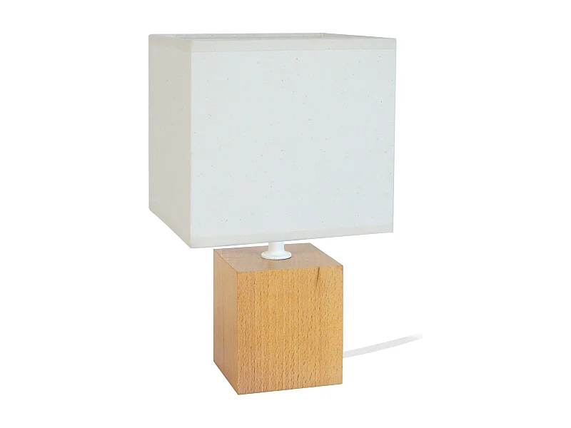 Lampe de Chevet TOSEL ,bois,naturel,H30xD15xP15cm