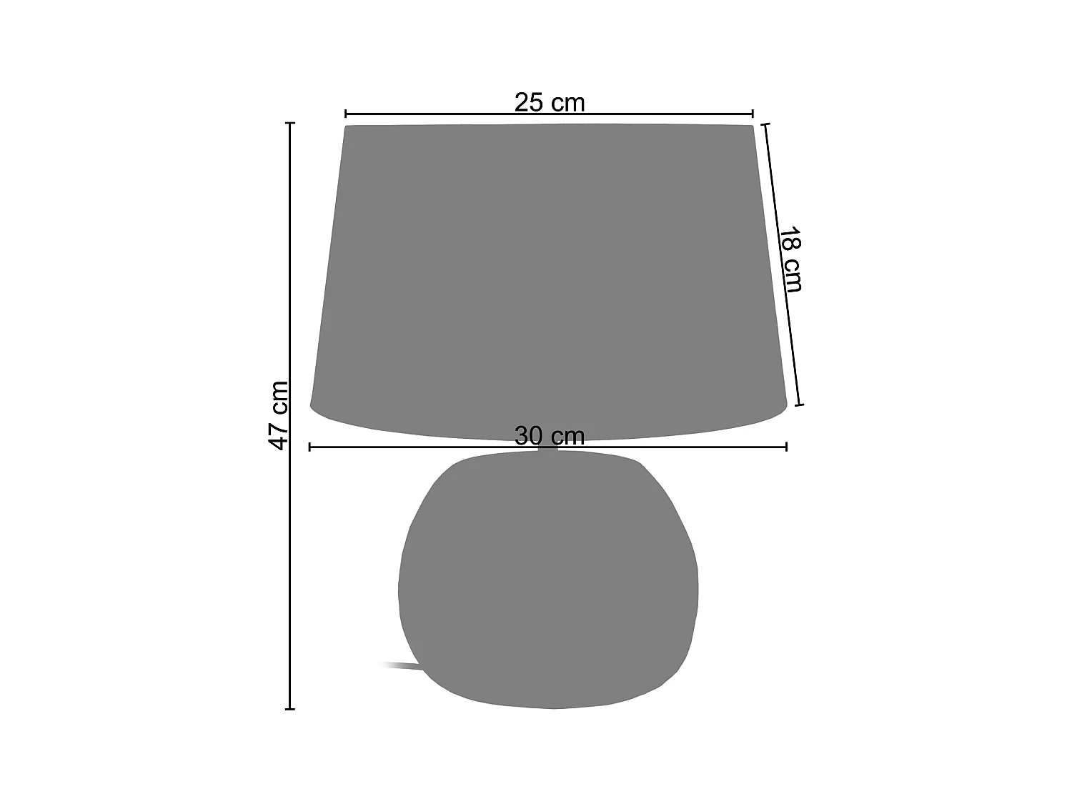 Abajur TOSEL KATITA tecido certo branco D18 x  H35  cm