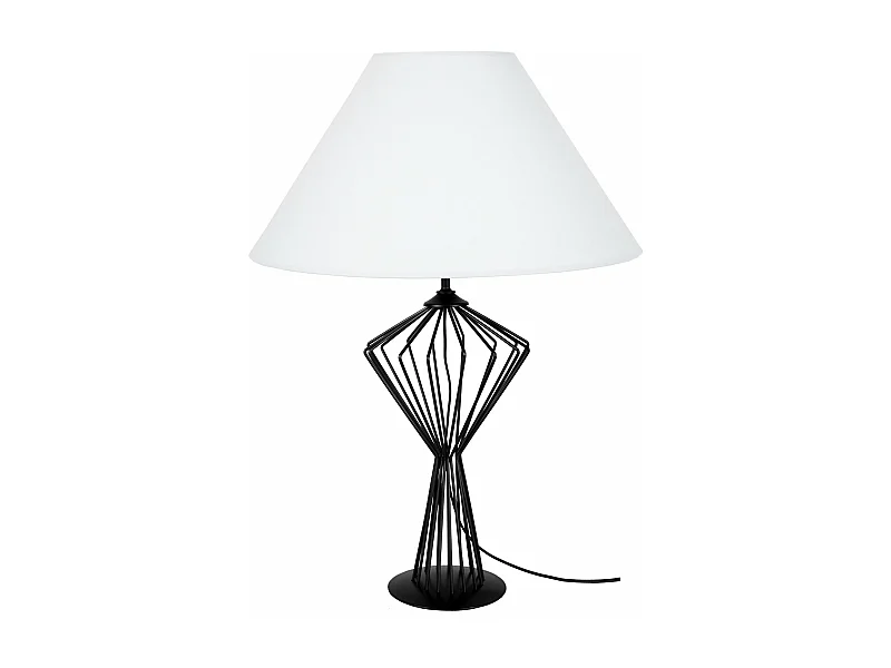 Lampe de salon filaire métal  noir,blanc 68 cm.