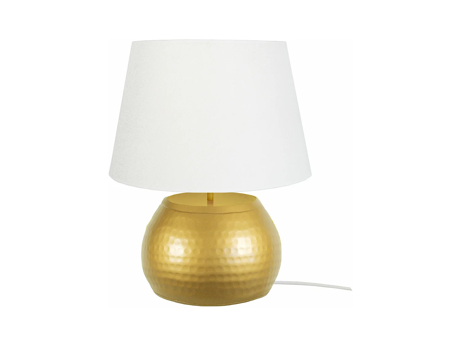 Lampe de salon globe, métal  doré 47 cm.