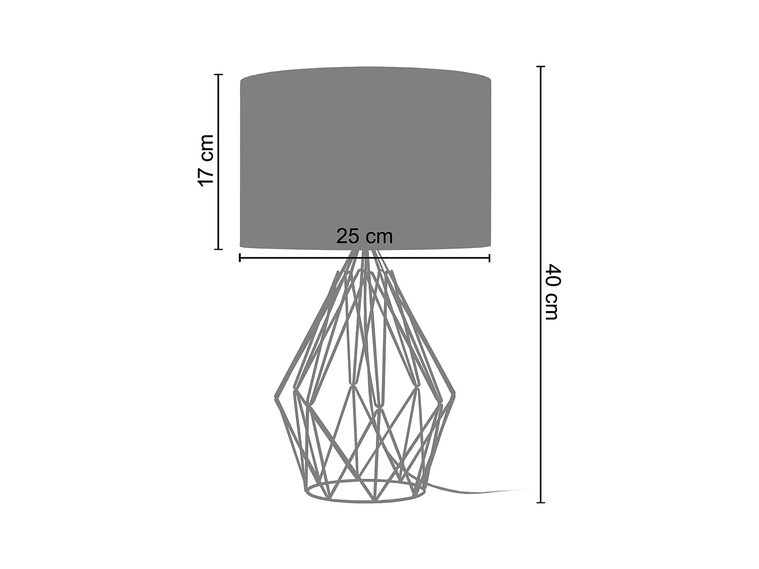 Lámpara de Mesa  TOSEL ,metal,Negro ,A41xD25xP25cm