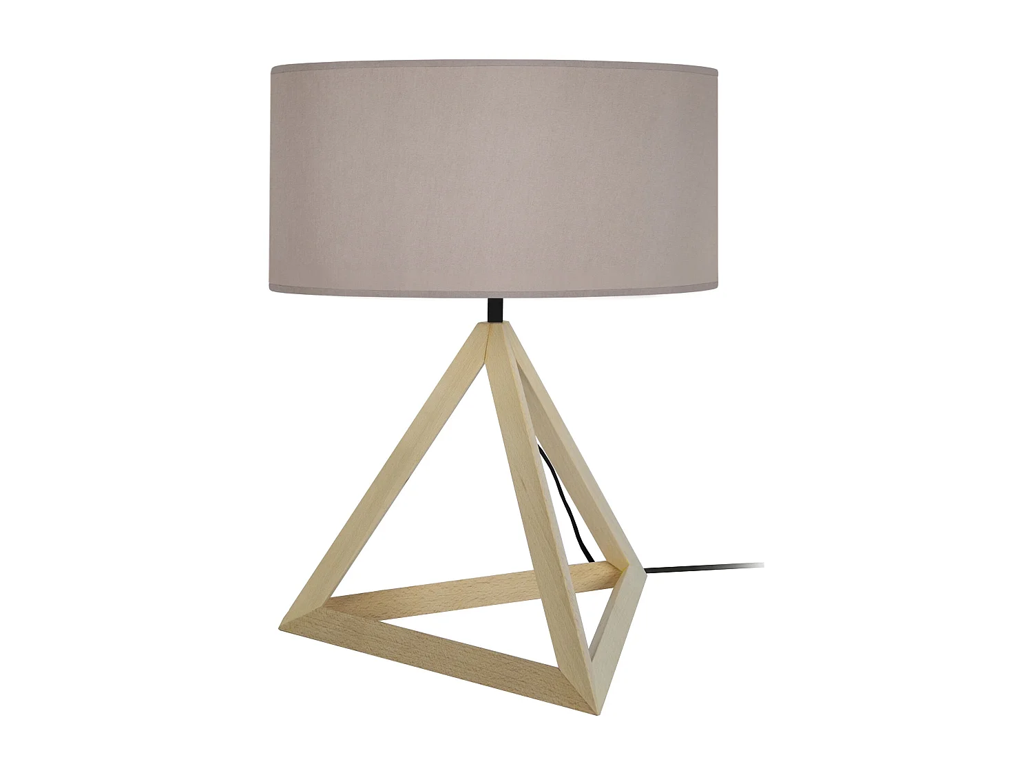 Lámpara de Mesa  TOSEL ,madera,Blanco  ,A48xD35xP35cm