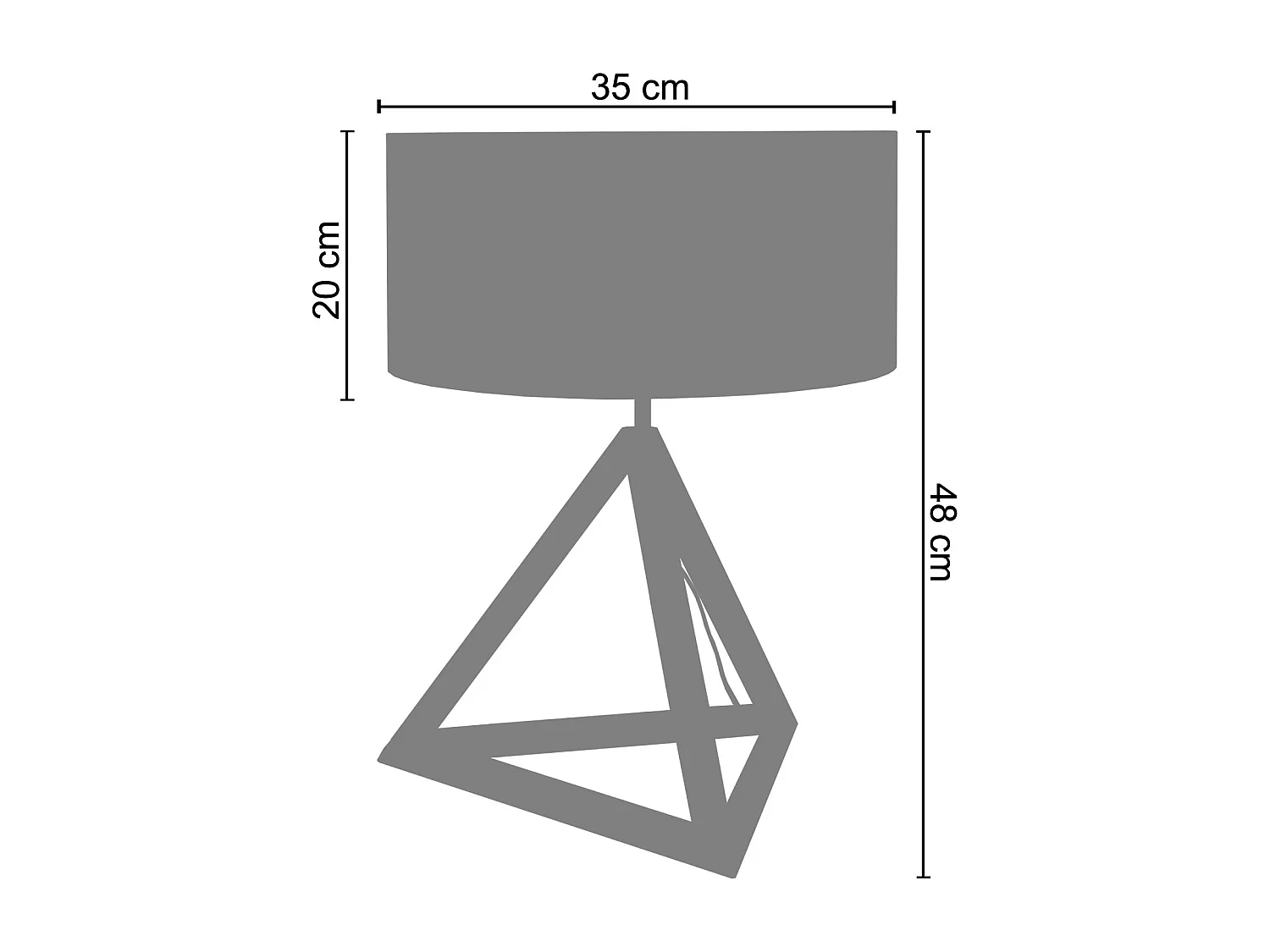 Lámpara de Mesa  TOSEL ,madera,Blanco  ,A48xD35xP35cm