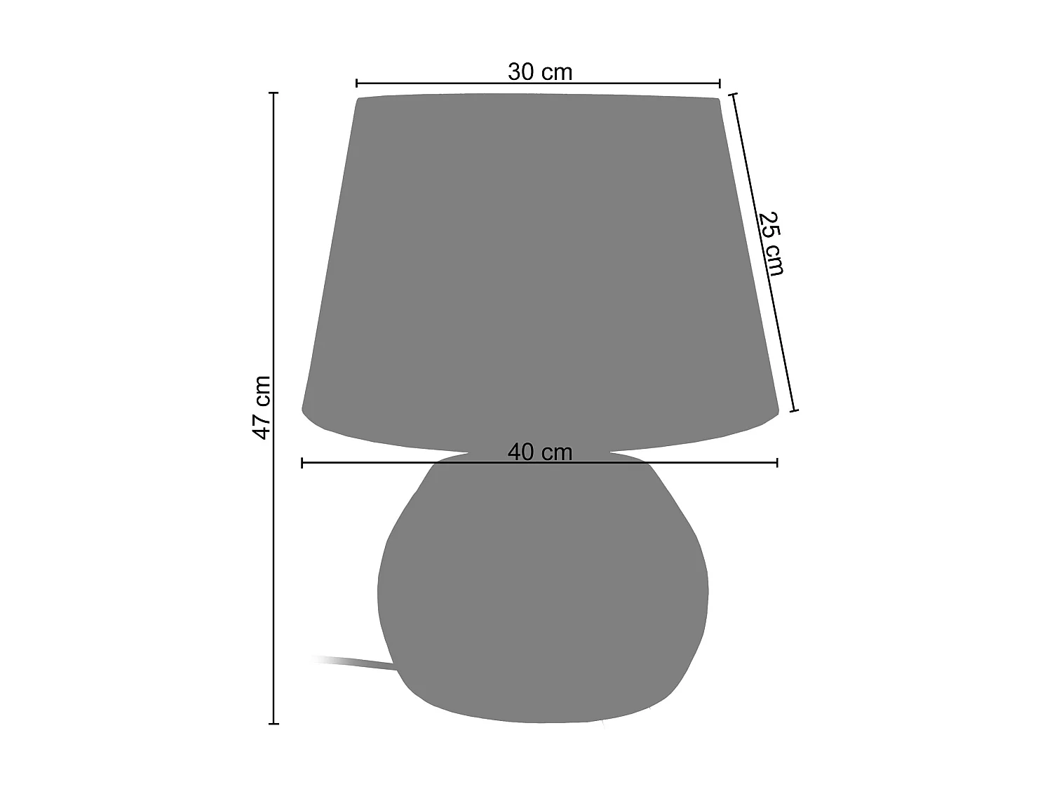 Candeeiro de mesa TOSEL MATARA tecido redondo preto D35 x  H43  cm
