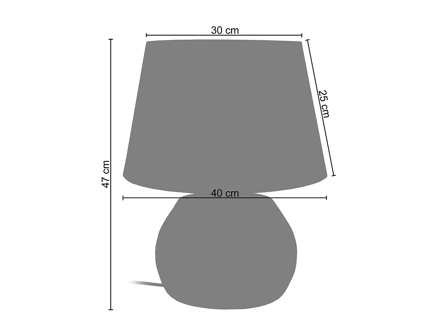 Lampada da tavolo globo metallo cromo CALCUTA bianco  D40cm