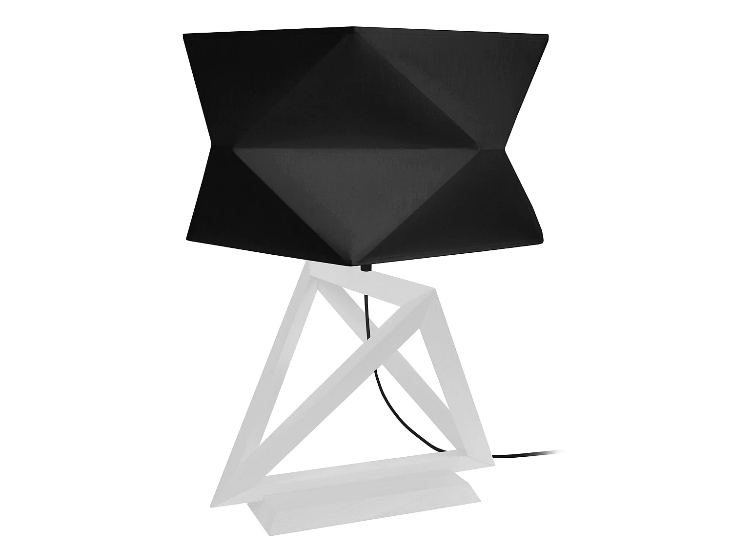 Abajur TOSEL BOIS CUBE lâmpada decorativa quadrado escuro D8 x  H21  cm