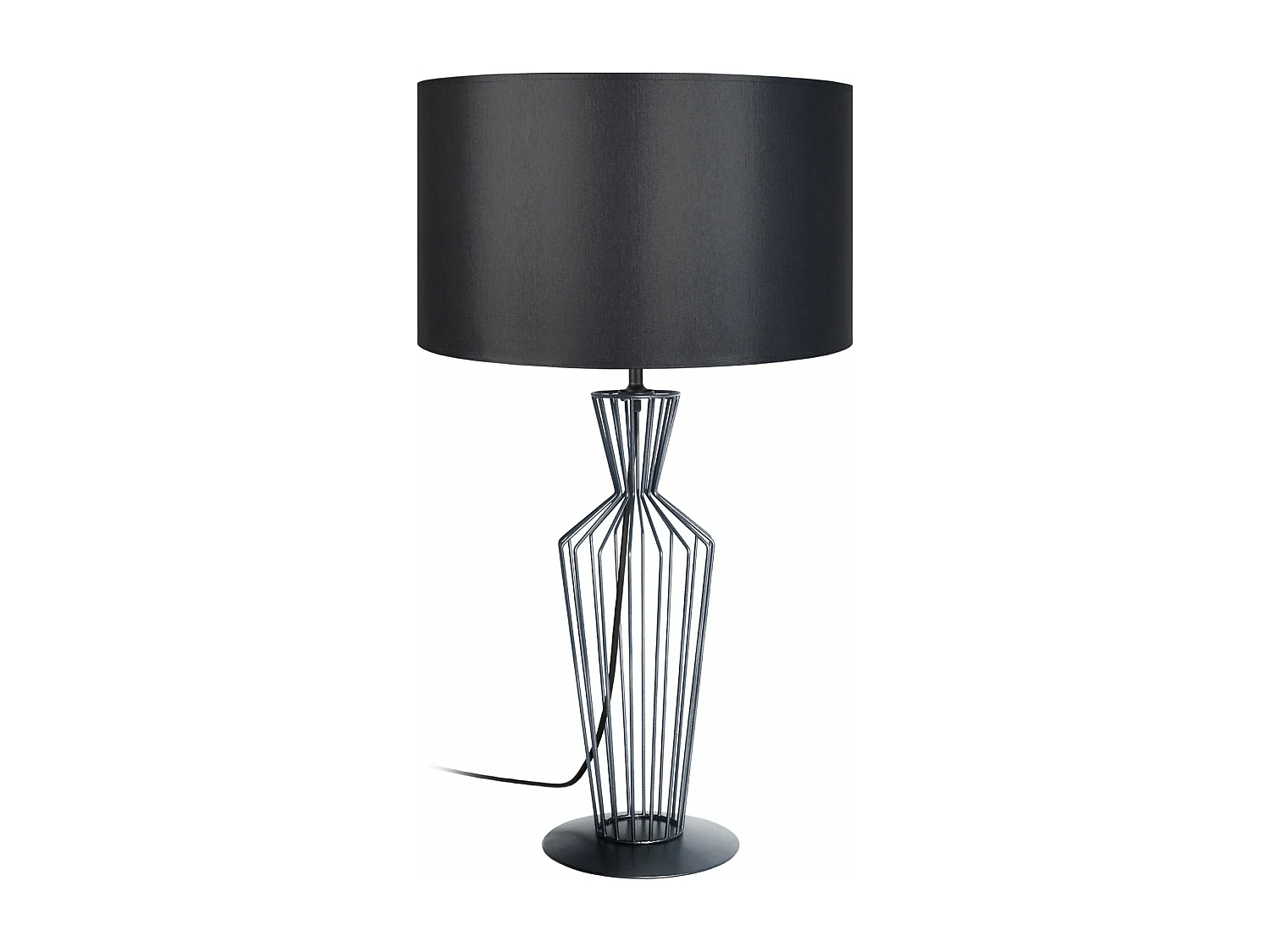 Lampe de salon filaire métal  anthracite 66 cm.