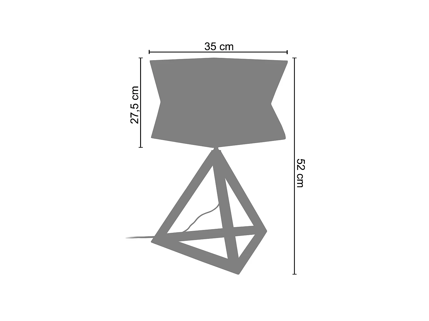 TÉTRAÈDRE 2T - Lampe a poser géométrique bois noir et blanc