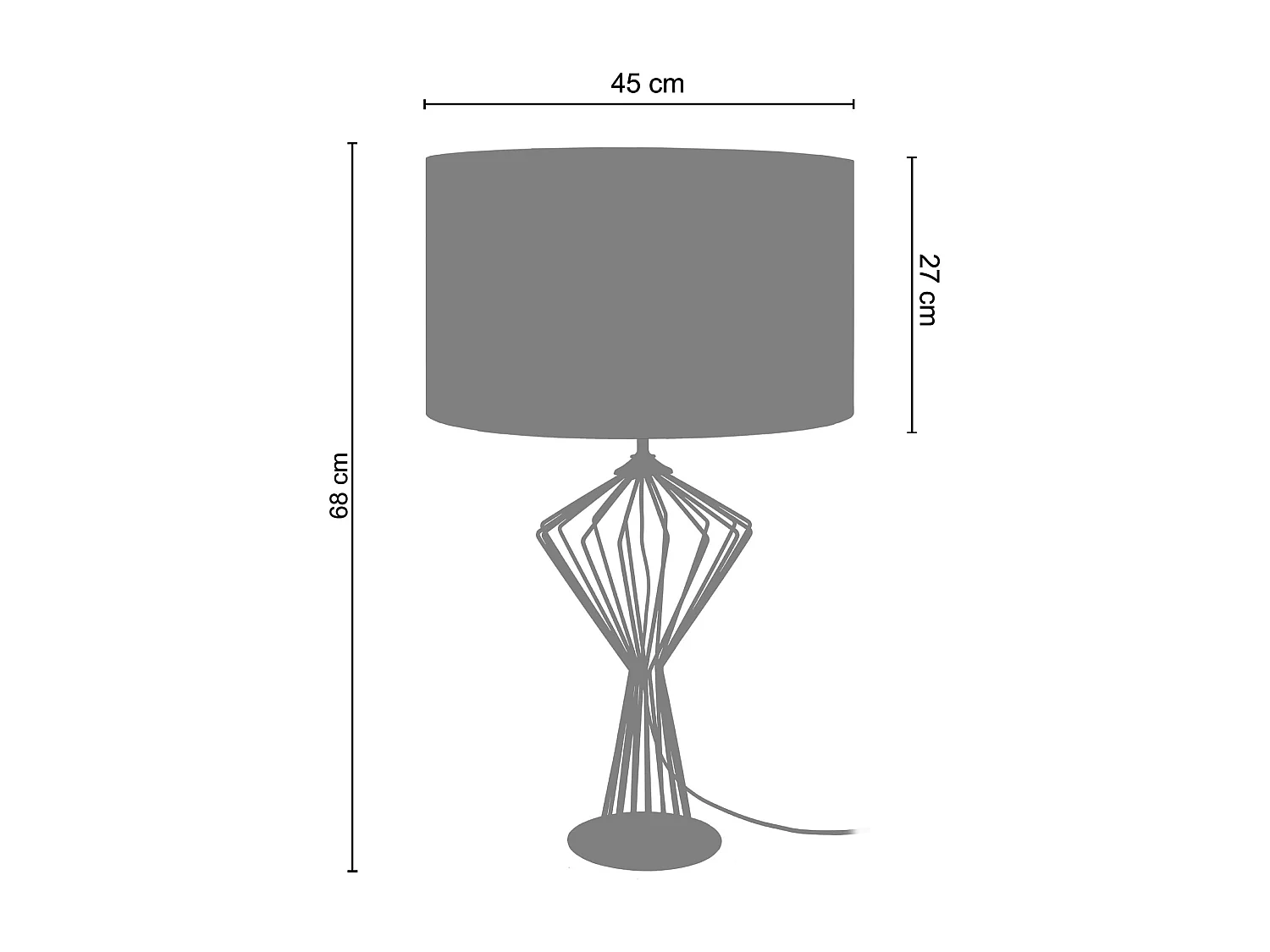 Candeeiro de mesa TOSEL OLYMPIA metal lanterna vermelho D15 x  H35  cm