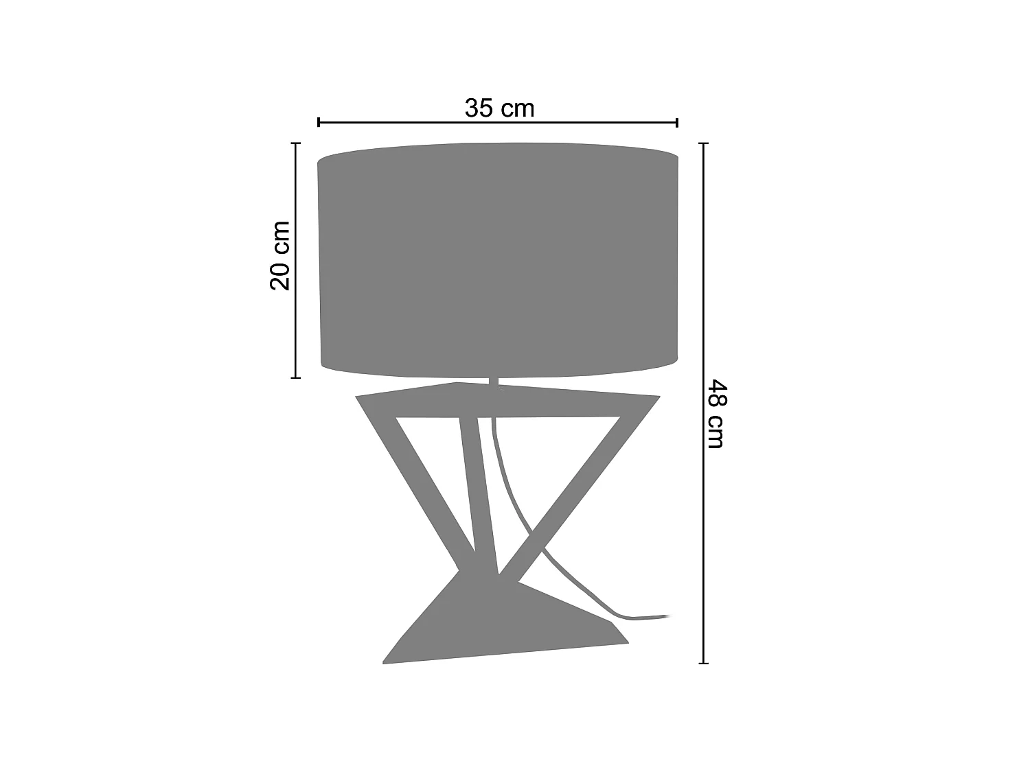 TÉTRAÈDRE 2T - Lampe a poser géométrique bois blanc et noir