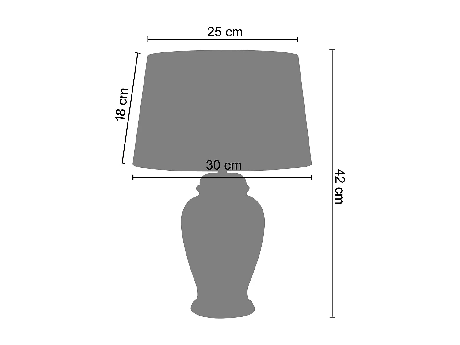 Lámpara de Mesa  TOSEL ,vidrio,Blanco  ,A42xD30xP30 cm