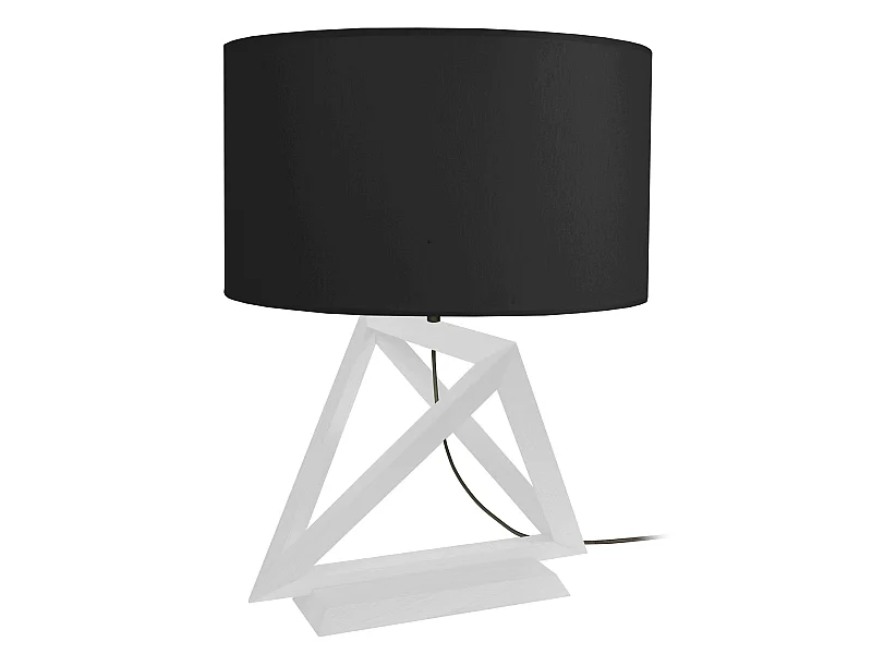 TÉTRAÈDRE 3A - Lampe a poser géométrique bois blanc et noir