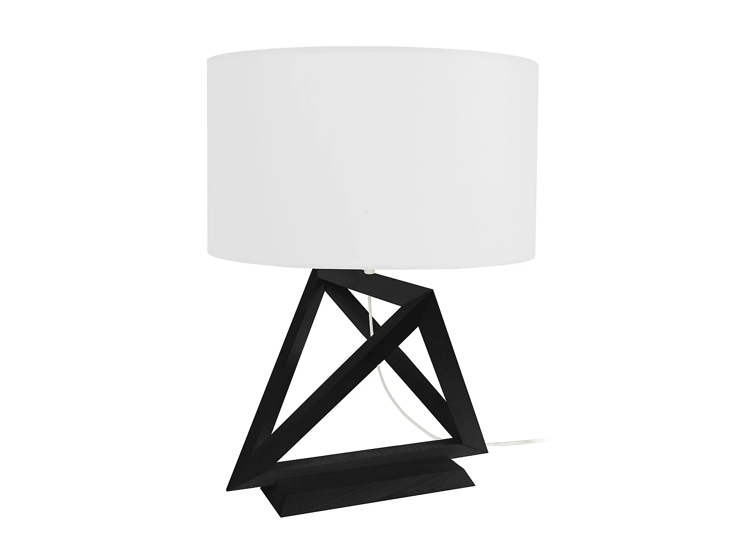 TÉTRAÈDRE 3A - Lampe a poser géométrique bois noir et blanc