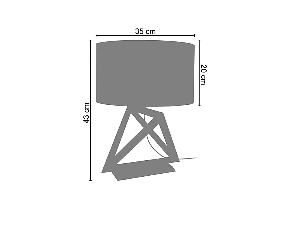 TÉTRAÈDRE 3A - Lampe a poser géométrique bois noir et blanc