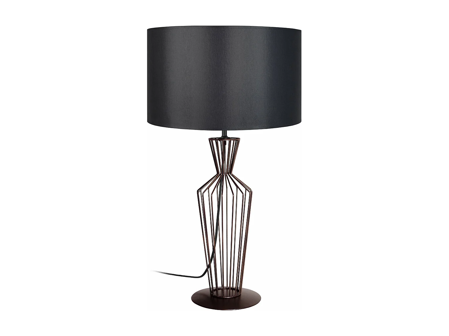 Abajur TOSEL KATHEDRAL metal cilindro escuro D17 x  H24  cm