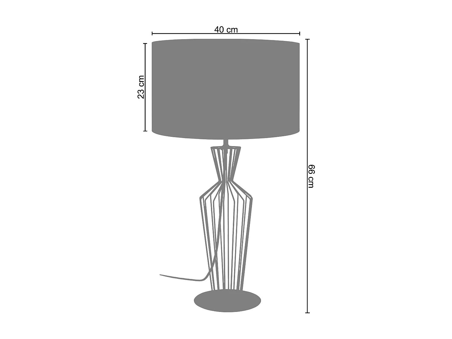 Abajur TOSEL KATHEDRAL metal cilindro escuro D17 x  H24  cm