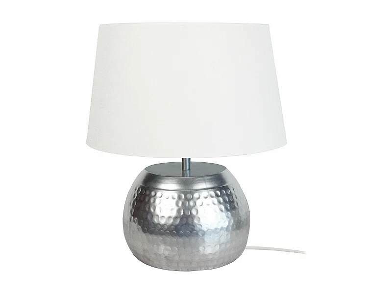 Lampe de chevet globe métal  chrome 47 cm.