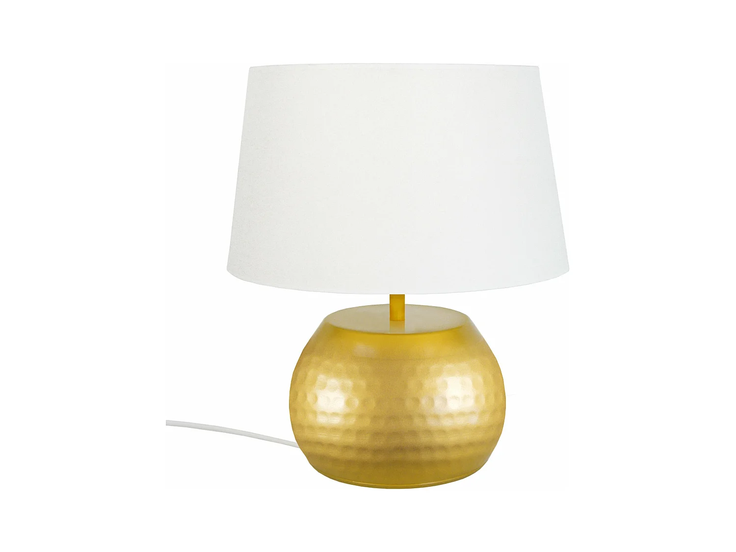 Lampe de chevet globe, métal  doré 37 cm.